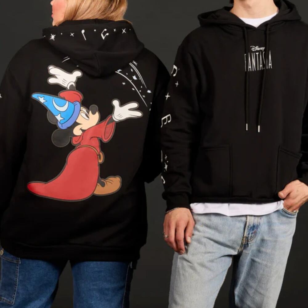 Disney Cakeworthy Sorcerer Mickey Hoodie Fantasia Glow in the Dark XL - Picture 3 of 9